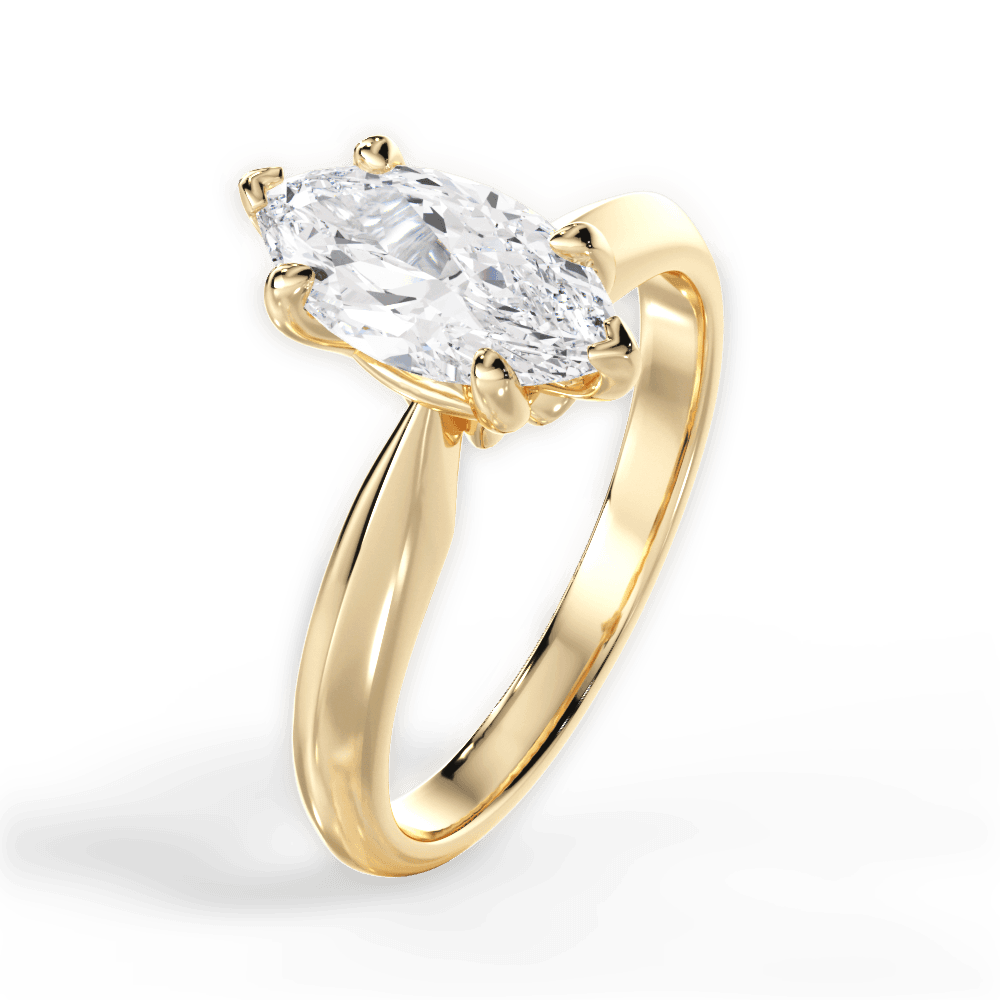 Diana Marquise Cut Lab Grown Diamond 18Kt Yellow Gold Engagement Ring - View 3