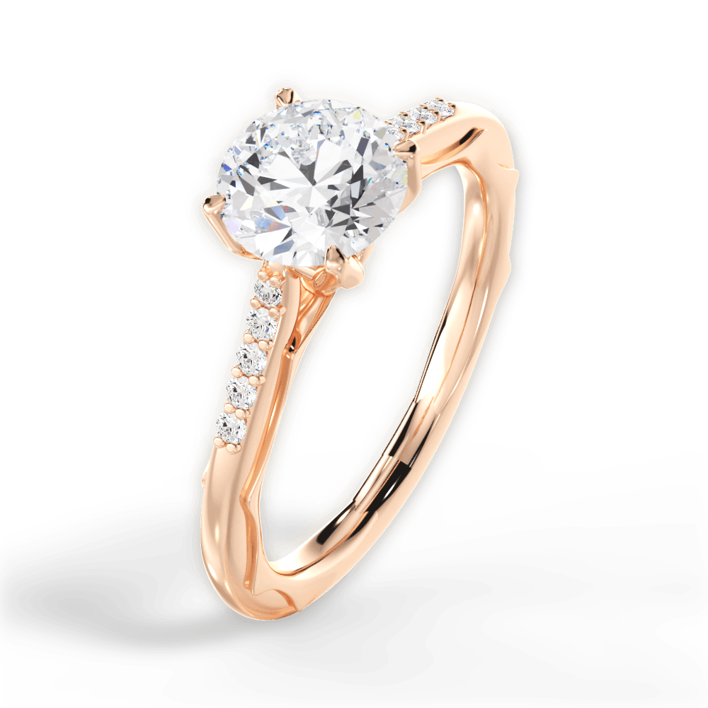 Christina Round Cut Lab Grown Diamond 18Kt Rose Gold Engagement Ring - View 4
