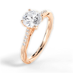 Christina Round Cut Lab Grown Diamond 18Kt Rose Gold Engagement Ring - View 4