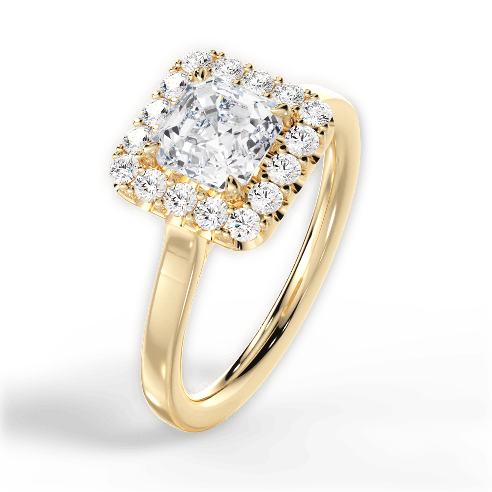Fiona Asscher Cut Lab Grown Diamond 18Kt Yellow Gold Engagement Ring - View 4