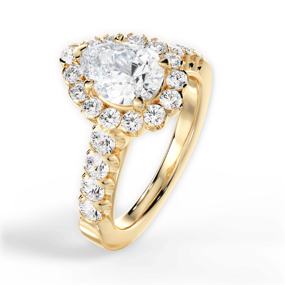 Lacey Pear Cut Lab Grown Diamond 18Kt Yellow Gold Engagement Ring - View 4