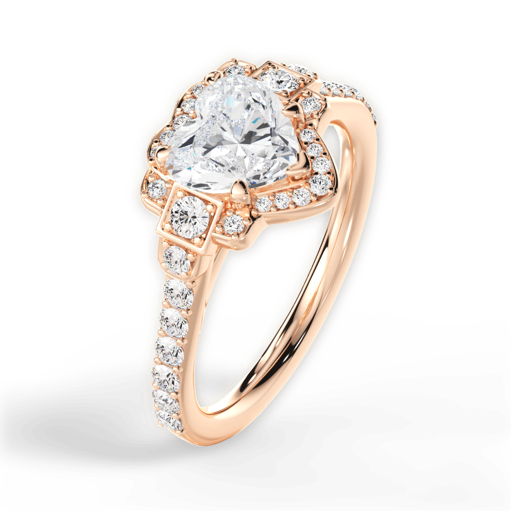 Joyce Heart Cut Lab Grown Diamond 18Kt Rose Gold Engagement Ring - View 2