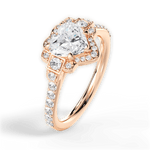 Joyce Heart Cut Lab Grown Diamond 18Kt Rose Gold Engagement Ring - View 2