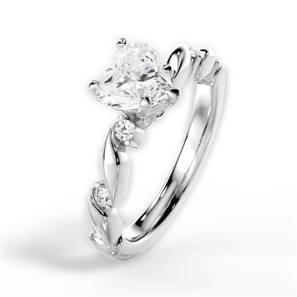 Emma Heart Cut Lab Grown Diamond Platinum Engagement Ring - View 3