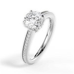 Janet Round Cut Lab Grown Diamond 14Kt White Gold Engagement Ring - View 4