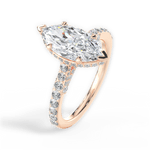 Laura Marquise Cut Lab Grown Diamond 18Kt Rose Gold Engagement Ring - View 4