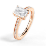 Janet Radiant Cut Lab Grown Diamond 18Kt Rose Gold Engagement Ring - View 4