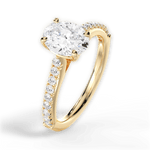 Frances Oval Cut Lab Grown Diamond 18Kt Yellow Gold Engagement Ring - View 3