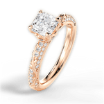 Josephine Asscher Cut Lab Grown Diamond 18Kt Rose Gold Engagement Ring - View 2