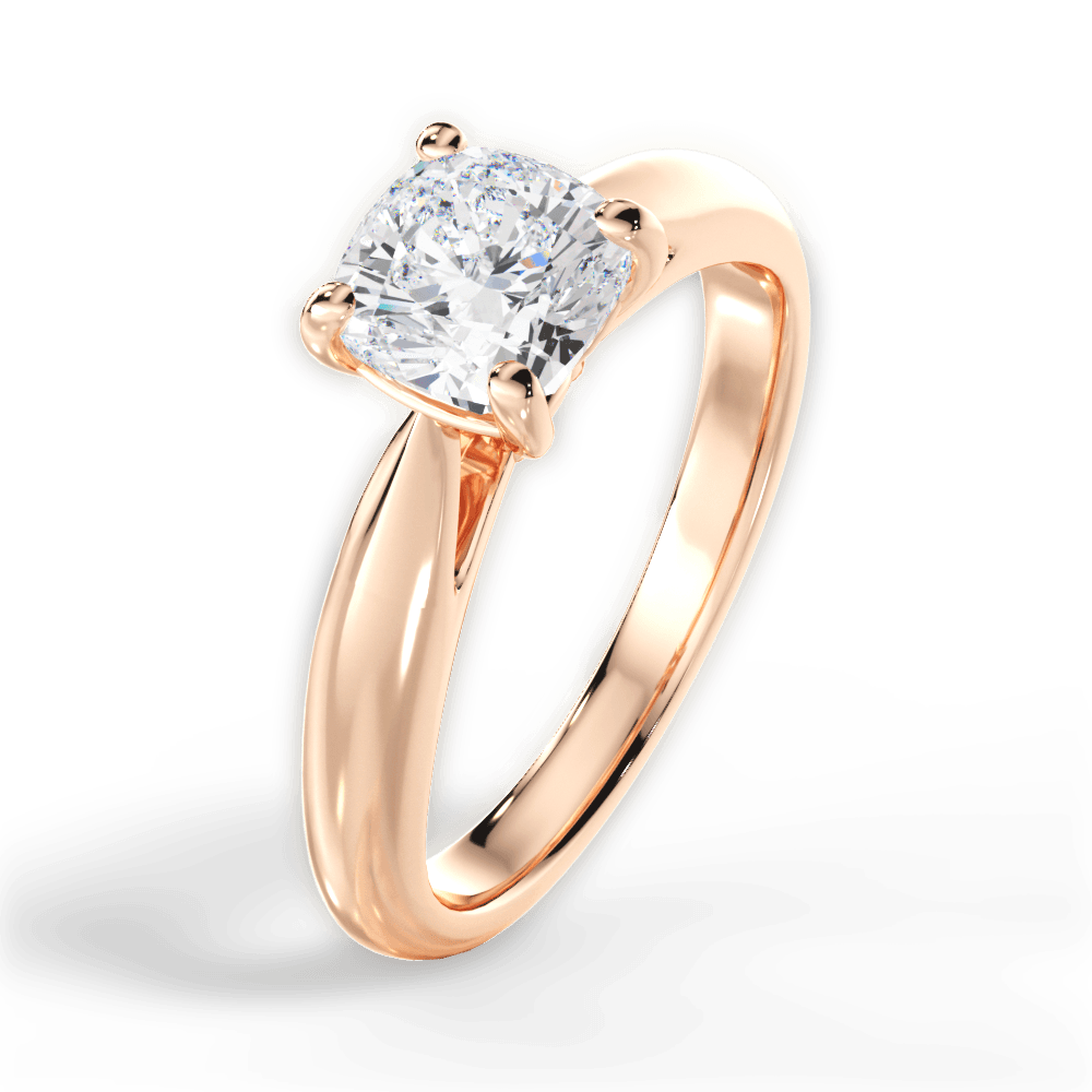 Colleen Cushion Cut Lab Grown Diamond 18Kt Rose Gold Engagement Ring - View 3