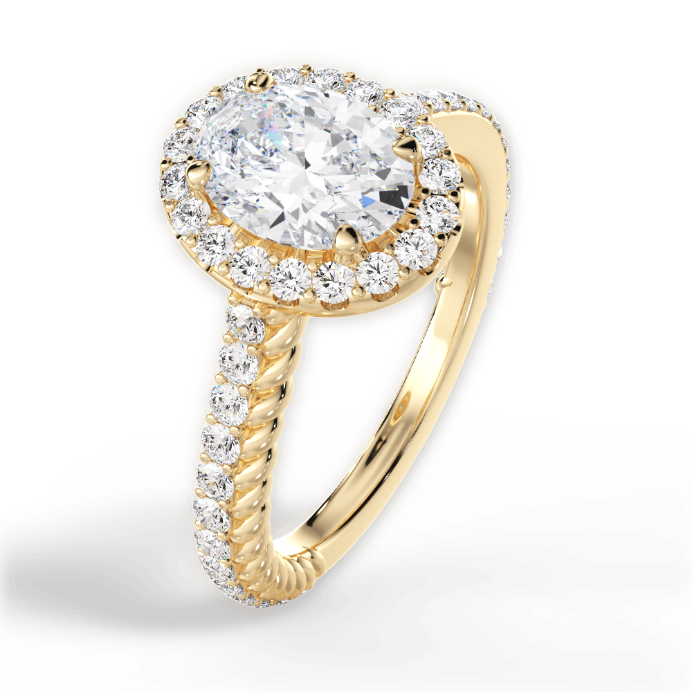 Kim Oval Cut Lab Grown Diamond 18Kt Yellow Gold Engagement Ring - View 4