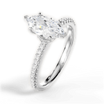 Giselle Marquise Cut Lab Grown Diamond 14Kt White Gold Engagement Ring - View 3