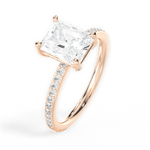 Janice Radiant Cut Lab Grown Diamond 18Kt Rose Gold Engagement Ring - View 4