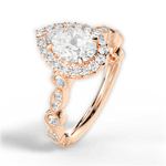 Irene Pear Cut Lab Grown Diamond 18Kt Rose Gold Engagement Ring - View 3