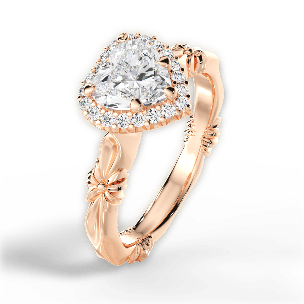 Erica Heart Cut Lab Grown Diamond 18Kt Rose Gold Engagement Ring - View 2