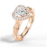 Erica Heart Cut Lab Grown Diamond 18Kt Rose Gold Engagement Ring - View 2