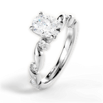 Emma Oval Cut Lab Grown Diamond 14Kt White Gold Engagement Ring - View 4