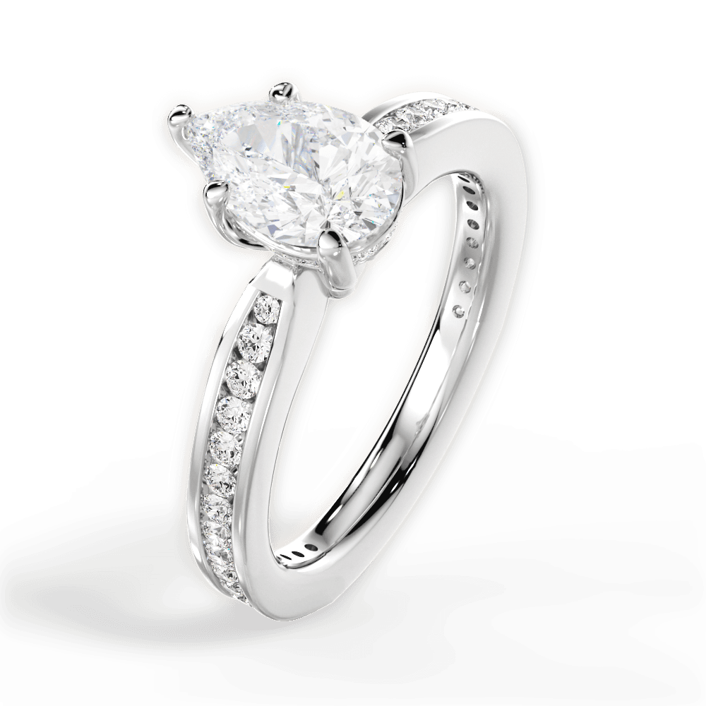 Katelyn Pear Cut Lab Grown Diamond Platinum Engagement Ring - View 2