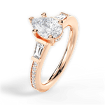 Katie Pear Cut Lab Grown Diamond 18Kt Rose Gold Engagement Ring - View 3