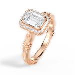 Erica Emerald Cut Lab Grown Diamond 18Kt Rose Gold Engagement Ring - View 4