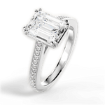 Denise Emerald Cut Lab Grown Diamond Platinum Engagement Ring - View 2