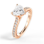 Gilda Heart Cut Lab Grown Diamond 18Kt Rose Gold Engagement Ring - View 3