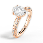 Gloria Oval Cut Lab Grown Diamond 18Kt Rose Gold Engagement Ring - View 3