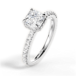 Isabella Asscher Cut Lab Grown Diamond 18Kt White Gold Engagement Ring - View 3