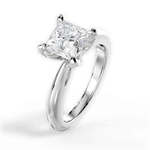 Elaine Princess Cut Lab Grown Diamond 18Kt White Gold Engagement Ring - View 3