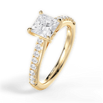 Elizabeth Princess Cut Lab Grown Diamond 18Kt Yellow Gold Engagement Ring - View 4