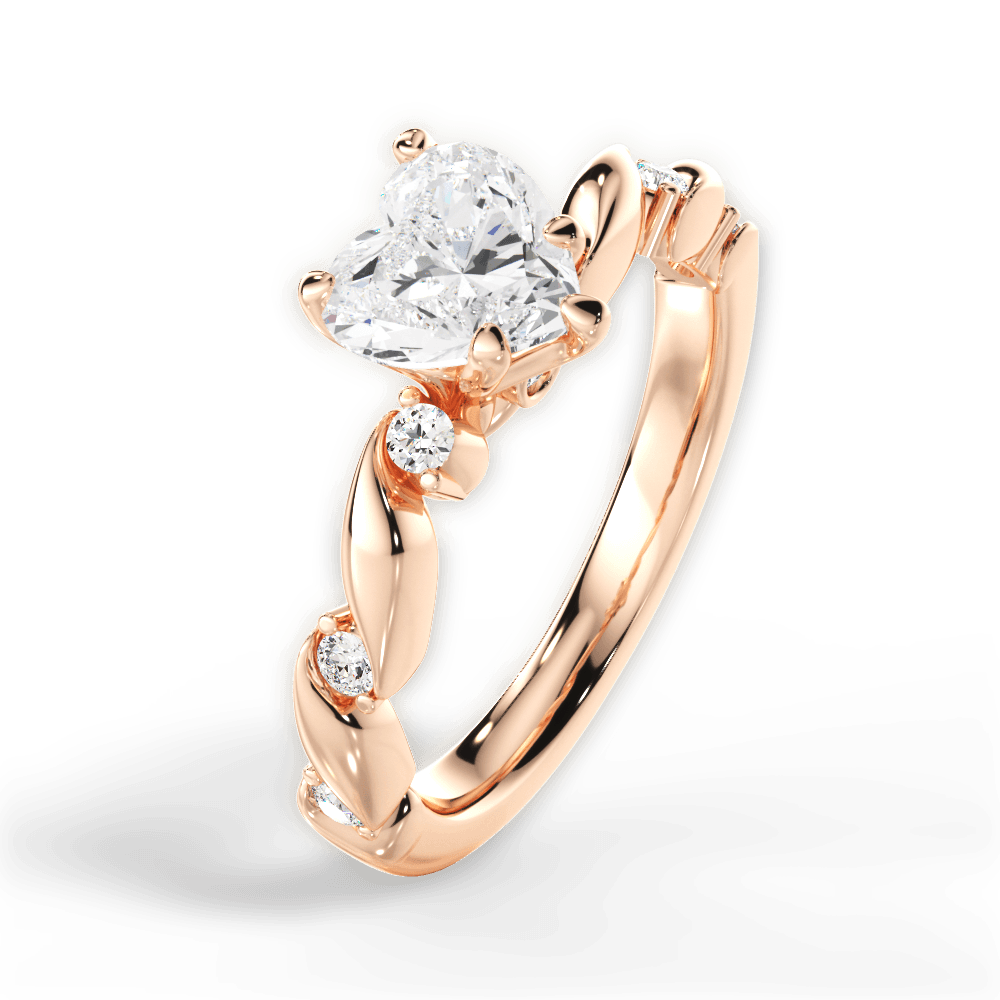 Emma Heart Cut Lab Grown Diamond 18Kt Rose Gold Engagement Ring - View 3