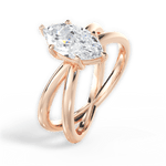 Ada Marquise Cut Lab Grown Diamond 18Kt Rose Gold Engagement Ring - View 2