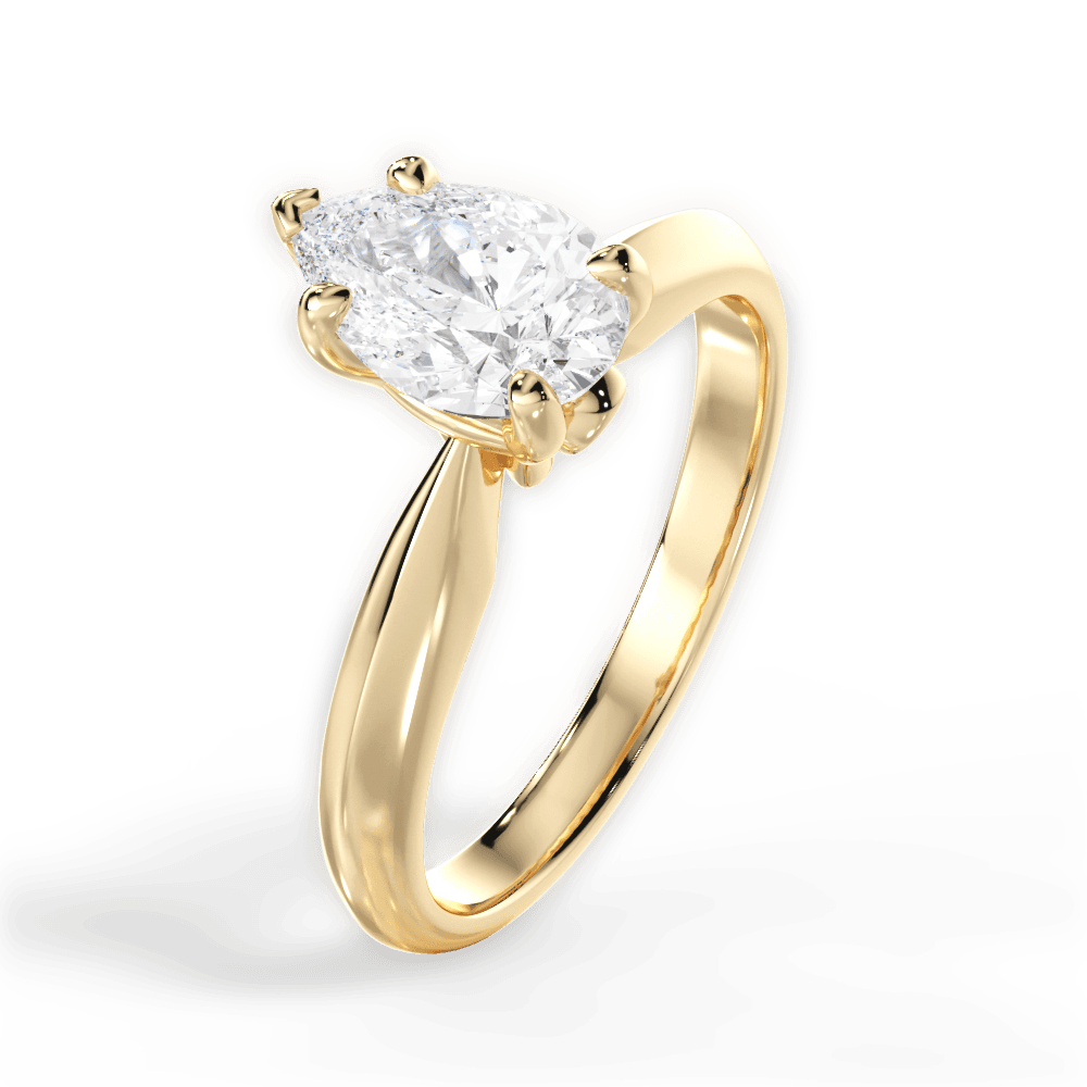 Diana Pear Cut Lab Grown Diamond 18Kt Yellow Gold Engagement Ring - View 3