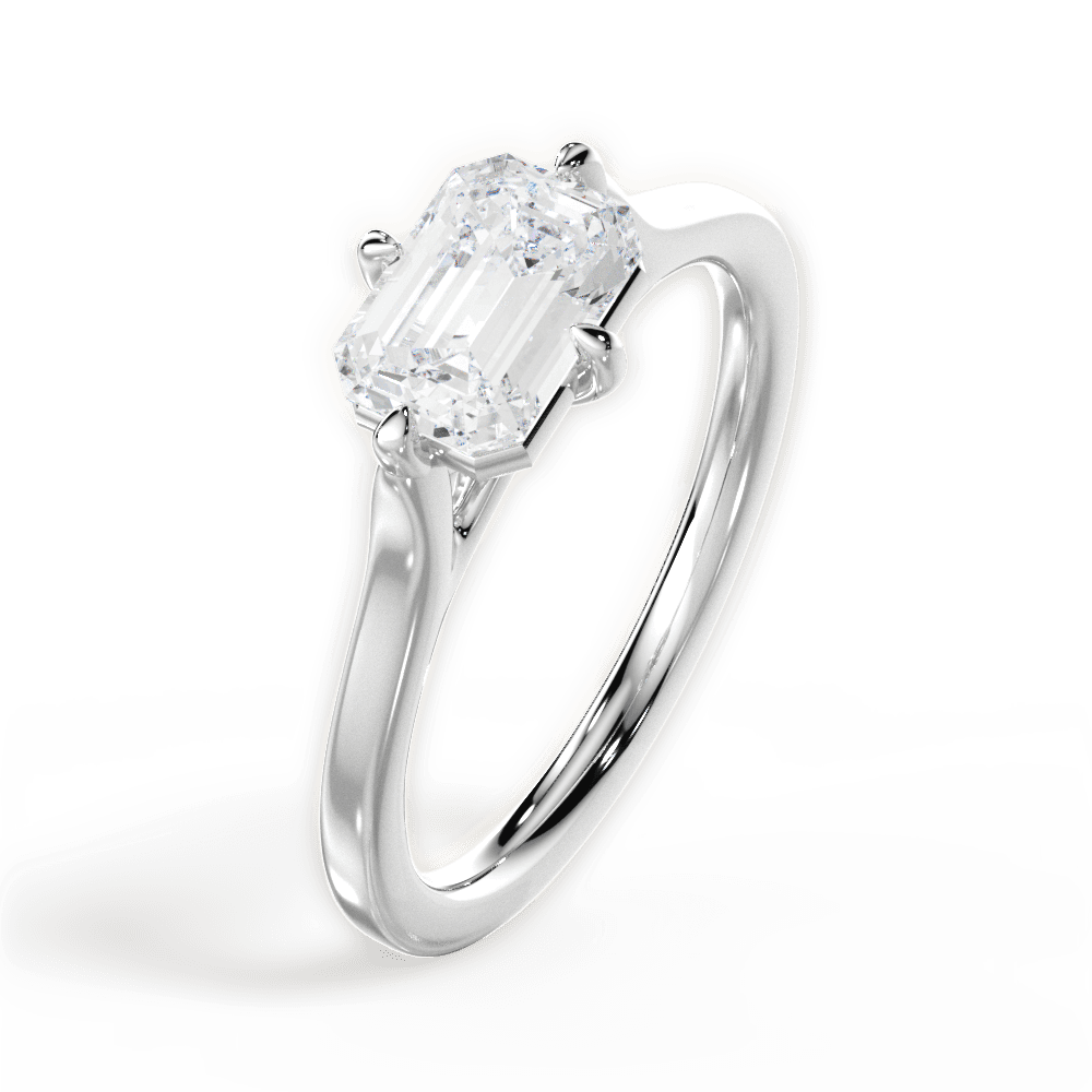 Bernadette Emerald Cut Lab Grown Diamond Platinum Engagement Ring - View 4