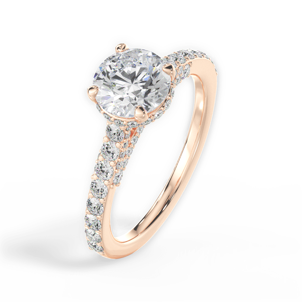 Laura Round Cut Lab Grown Diamond 18Kt Rose Gold Engagement Ring - View 3