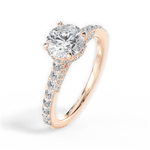 Laura Round Cut Lab Grown Diamond 18Kt Rose Gold Engagement Ring - View 3