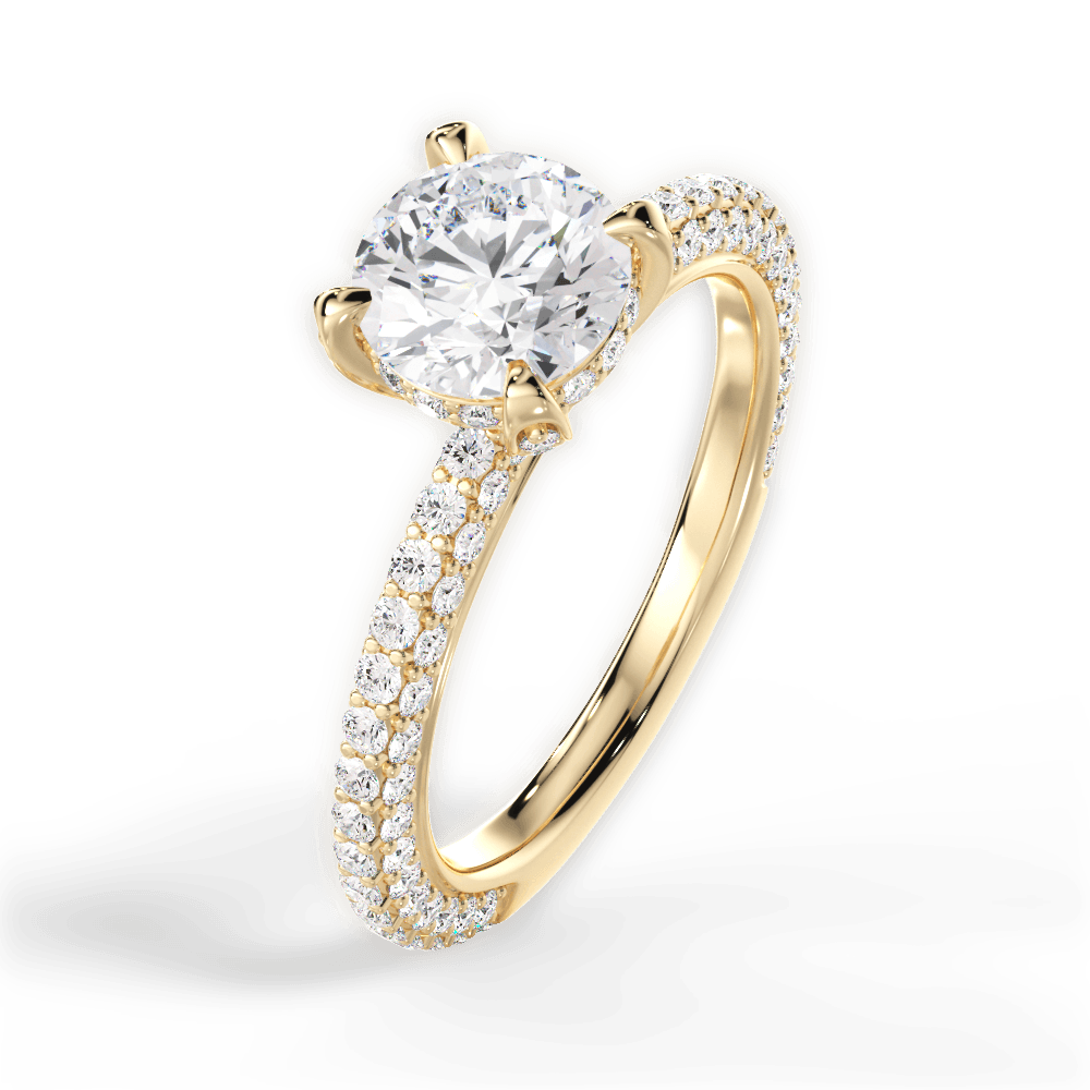 Madeline Round Cut Lab Grown Diamond 18Kt Yellow Gold Engagement Ring - View 4