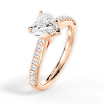 Elizabeth Heart Cut Lab Grown Diamond 18Kt Rose Gold Engagement Ring - View 4