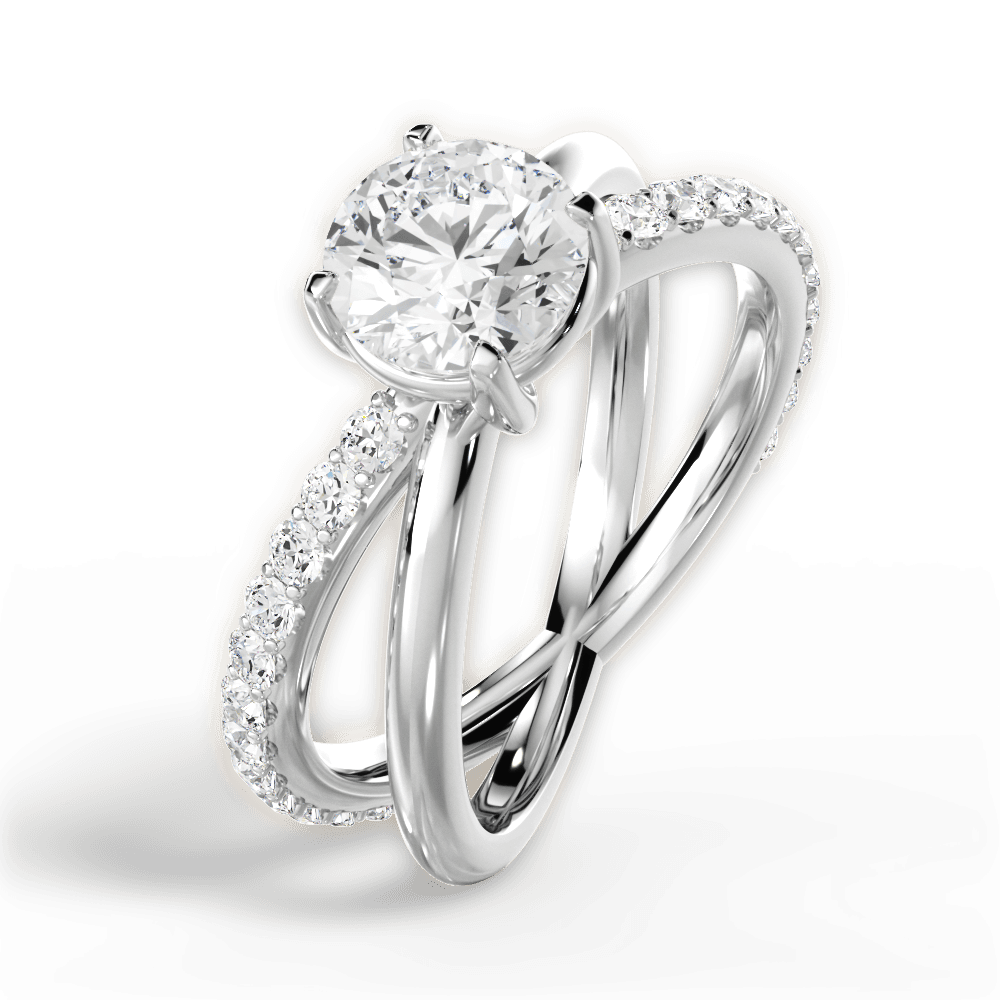 Jennifer Round Cut Lab Grown Diamond Platinum Engagement Ring - View 2