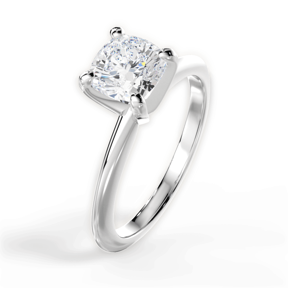 Alicia Cushion Cut Lab Grown Diamond 14Kt White Gold Engagement Ring - View 4