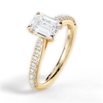Frances Emerald Cut Lab Grown Diamond 18Kt Yellow Gold Engagement Ring - View 2