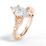 Geraldine Marquise Cut Lab Grown Diamond 18Kt Rose Gold Engagement Ring - View 3