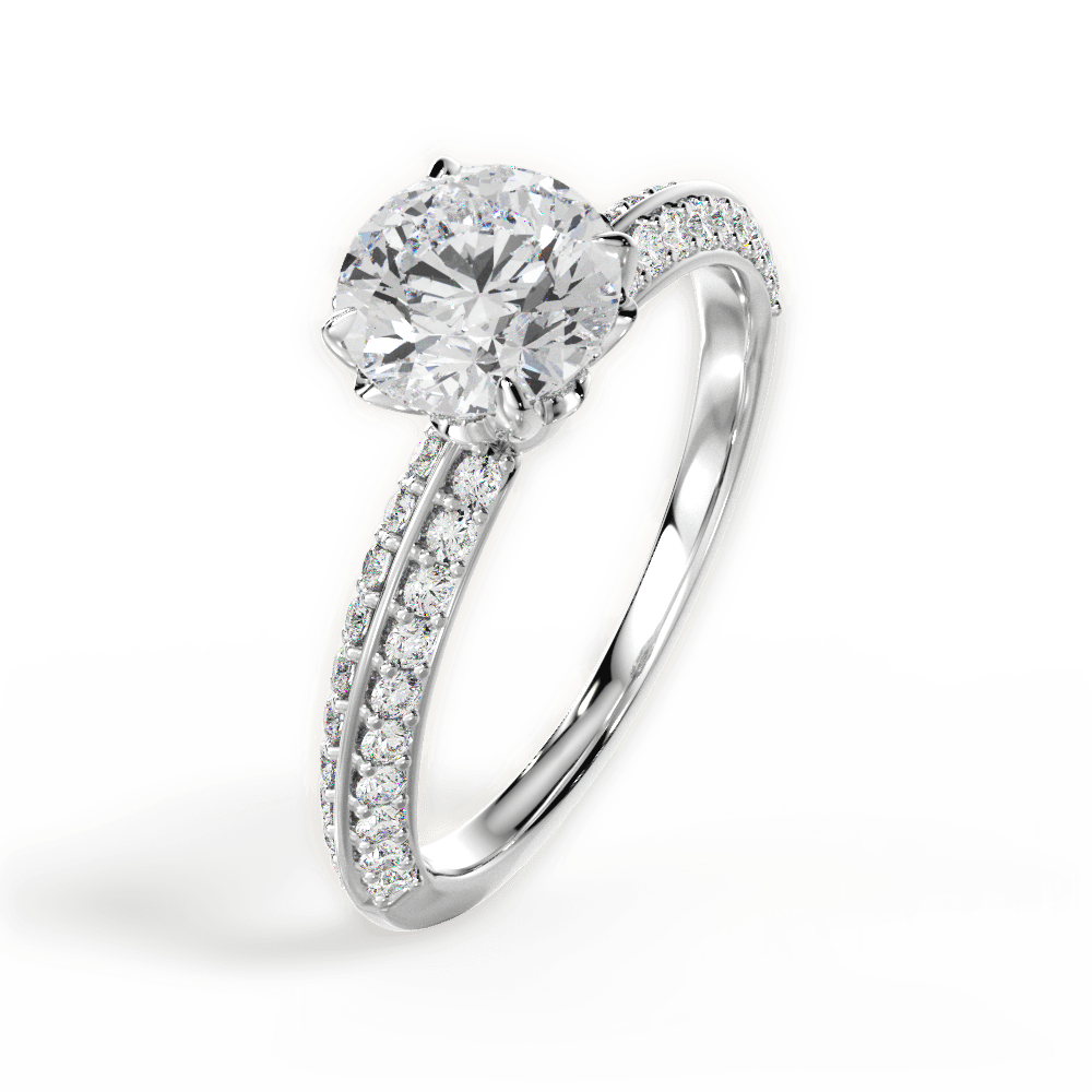 Gail Round Cut Lab Grown Diamond Platinum Engagement Ring - View 4