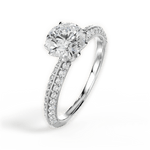 Gail Round Cut Lab Grown Diamond Platinum Engagement Ring - View 4