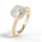 Joanne Cushion Cut Lab Grown Diamond 18Kt Yellow Gold Engagement Ring - View 2