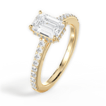 Joan Emerald Cut Lab Grown Diamond 18Kt Yellow Gold Engagement Ring - View 3