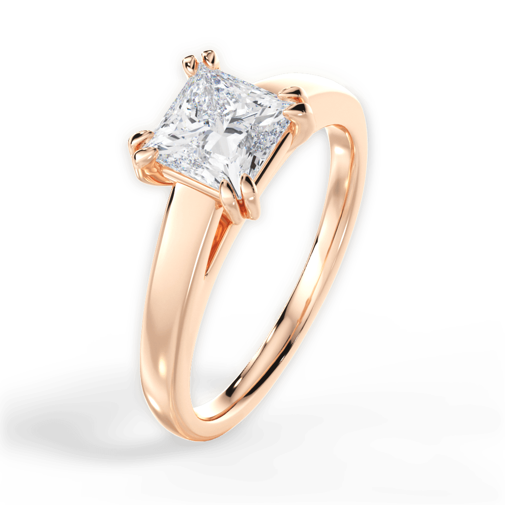 Courtney Princess Cut Lab Grown Diamond 18Kt Rose Gold Engagement Ring - View 2