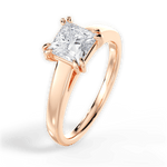 Courtney Princess Cut Lab Grown Diamond 18Kt Rose Gold Engagement Ring - View 2