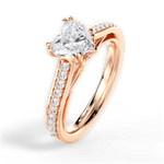 Deborah Heart Cut Lab Grown Diamond 18Kt Rose Gold Engagement Ring - View 4
