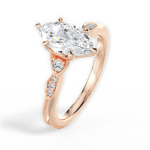 Cassie Marquise Cut Lab Grown Diamond 18Kt Rose Gold Engagement Ring - View 2